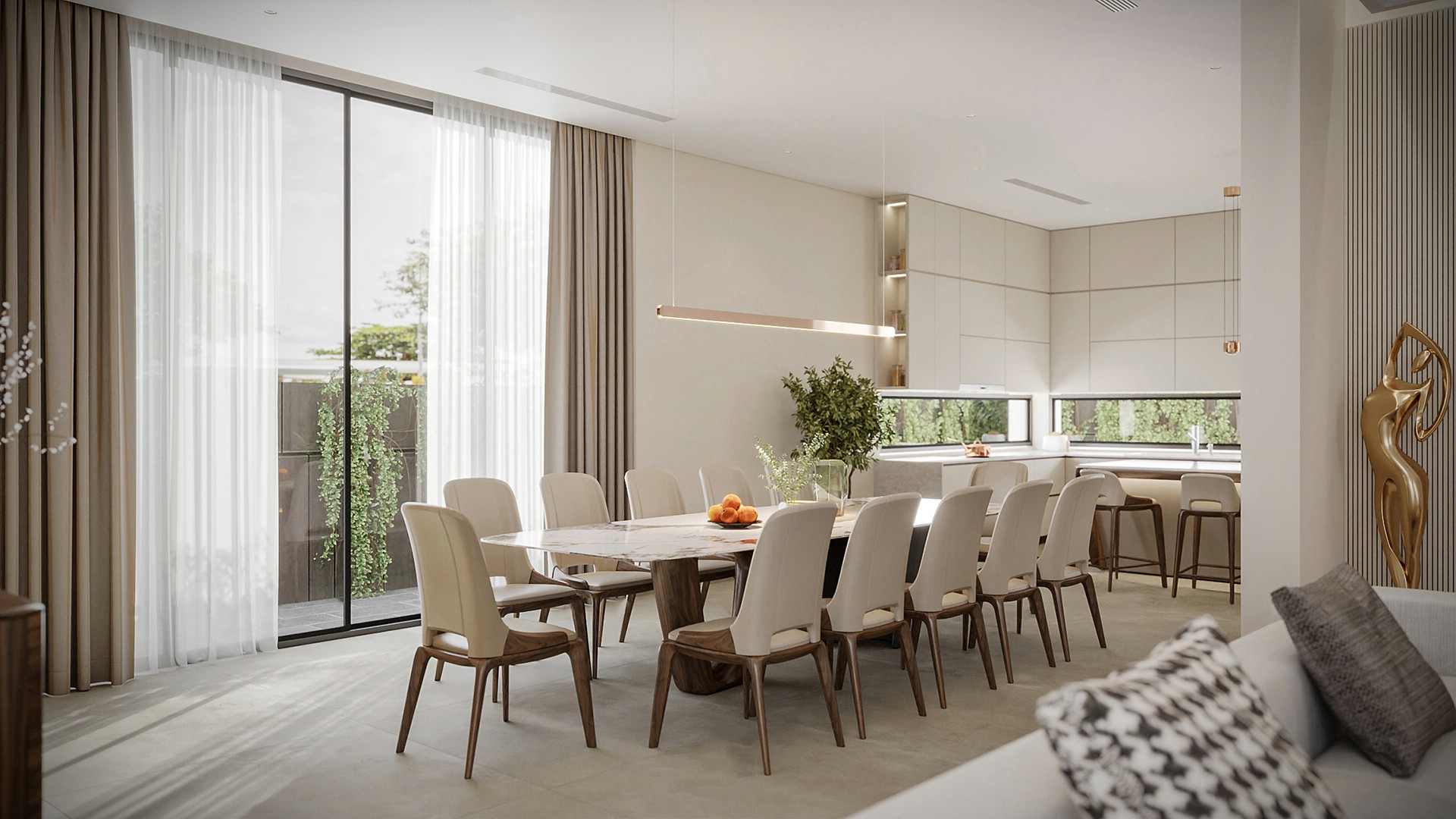 Bàn ăn đẹp hiện đại 12 ghế mặt đá marble trắng vân mây kết hợp ghế gỗ bọc da sang trọng Bàn ăn đẹp hiện đại 12 ghế mặt đá marble trắng vân mây kết hợp ghế gỗ bọc da sang trọng