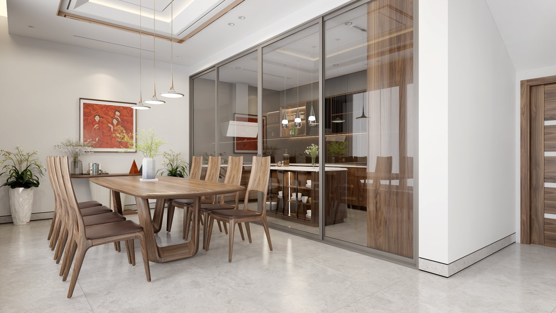 Bộ bàn ăn đơn giản đẹp 8 ghế gỗ sồi/óc chó nâu nhạt, chân chữ U, ghế bọc da nâu chocolate Bộ bàn ăn đơn giản đẹp 8 ghế gỗ sồi/óc chó nâu nhạt, chân chữ U, ghế bọc da nâu chocolate