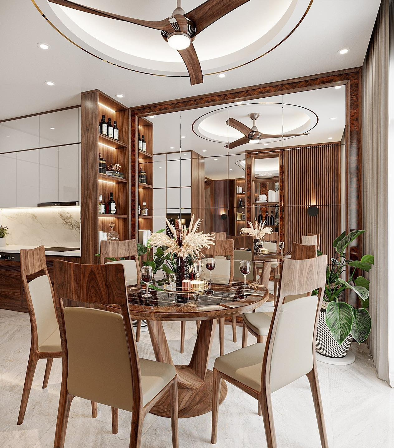 Ghế bàn ăn – điểm nhấn tinh tế cho không gian phòng ăn Ghế bàn ăn gỗ óc chó sang trọng hiện đại