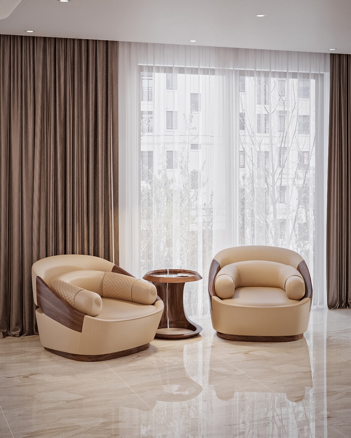 Ghế sofa gỗ đẹp sang trọng màu nâu đậm, bọc da PU be tinh tế Ghế sofa gỗ đẹp sang trọng màu nâu đậm, bọc da PU be tinh tế