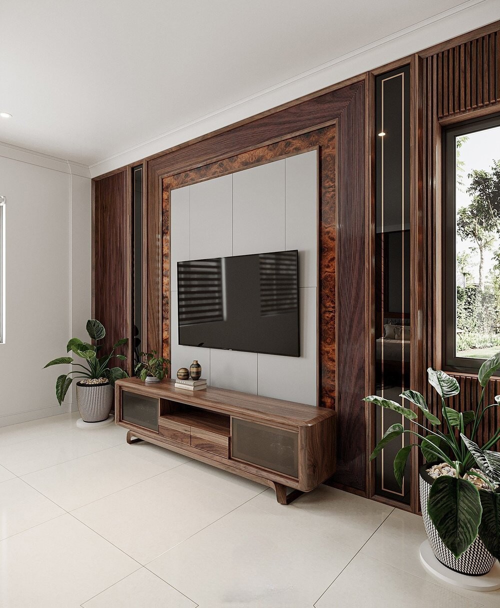Kệ gỗ tivi – Sự kết hợp hoàn hảo giữa thẩm mỹ và công năng Kệ gỗ tivi hiện đại chất liệu gỗ tự nhiên cao cấp
