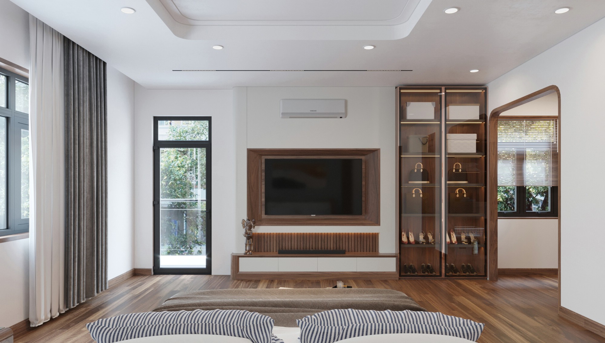 Kệ tivi gỗ đẹp hiện đại phòng ngủ với ngăn kéo acrylic trắng Kệ tivi gỗ đẹp hiện đại phòng ngủ với ngăn kéo acrylic trắng