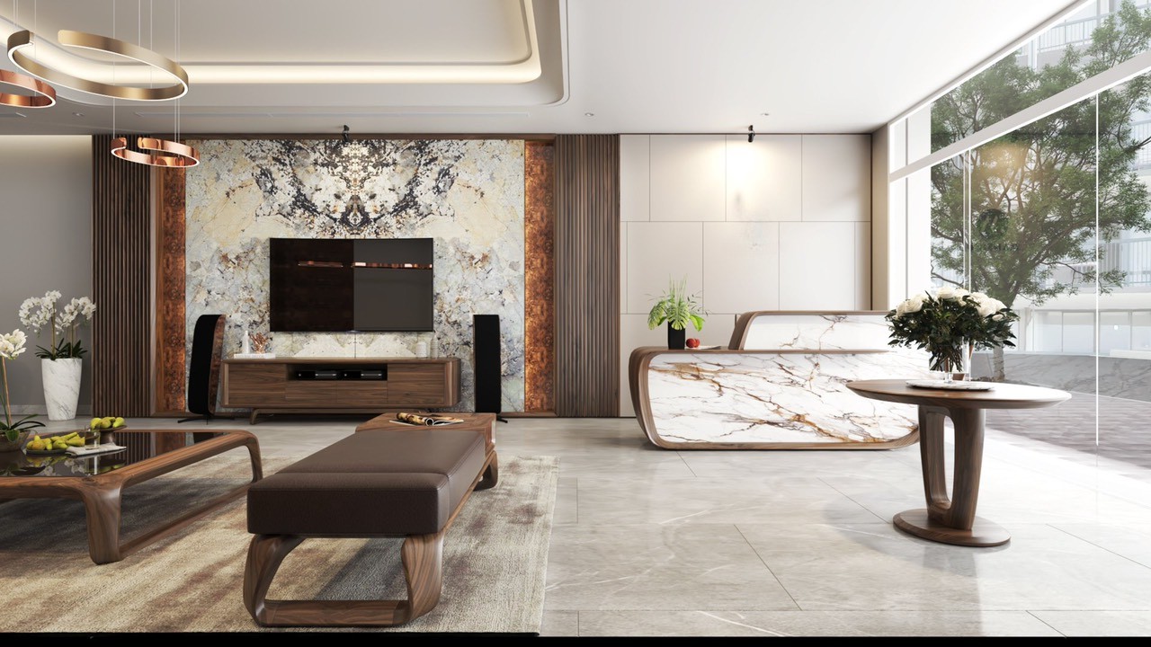Kệ tivi phòng khách hiện đại dáng thấp bằng gỗ tự nhiên màu nâu gụ Kệ tivi phòng khách hiện đại dáng thấp bằng gỗ tự nhiên màu nâu gụ