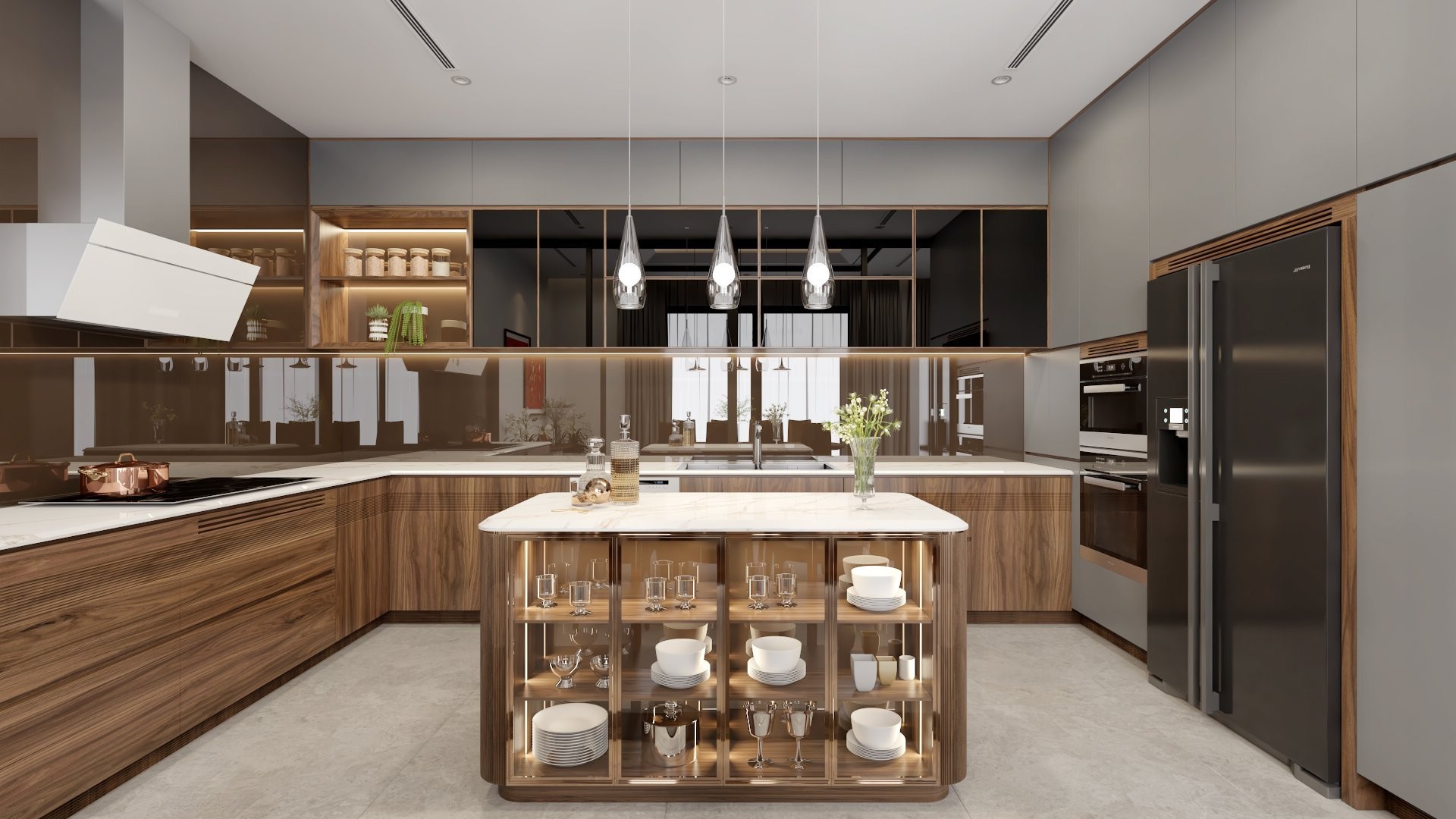 kệ tủ bếp gỗ đẹp