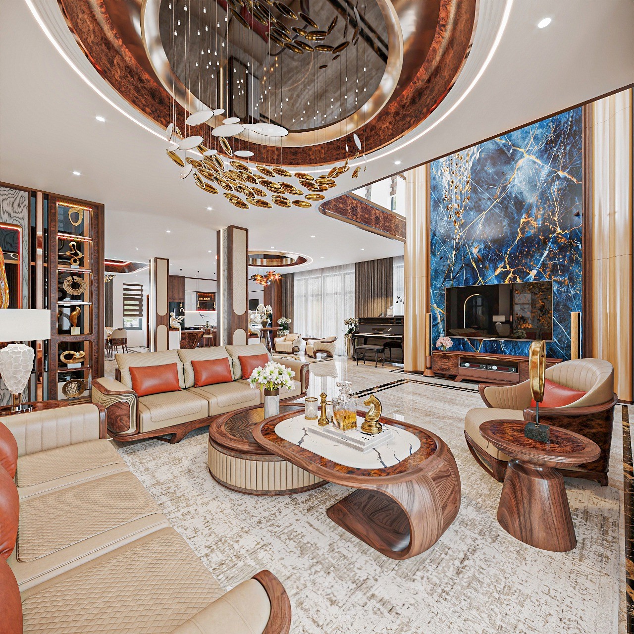 Mẫu bàn trà đẹp hiện đại hai tầng tách rời bằng gỗ tự nhiên với mặt đá trắng và khung da cao cấp Mẫu bàn trà đẹp hiện đại hai tầng tách rời bằng gỗ tự nhiên với mặt đá trắng và khung da cao cấp