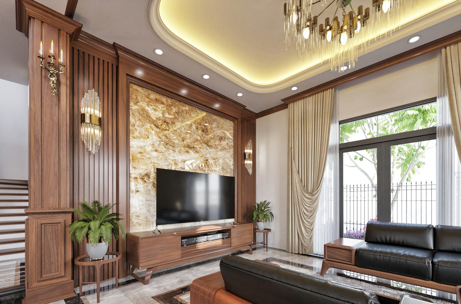 Kệ tivi gỗ hiện đại hình hộp chữ nhật, chân chữ U liền khối, bo tròn góc, 2 tủ cánh mở, 2 ngăn kéo và 1 hộc mở Kệ tivi gỗ hiện đại hình hộp chữ nhật, chân chữ U liền khối, bo tròn góc, 2 tủ cánh mở, 2 ngăn kéo và 1 hộc mở