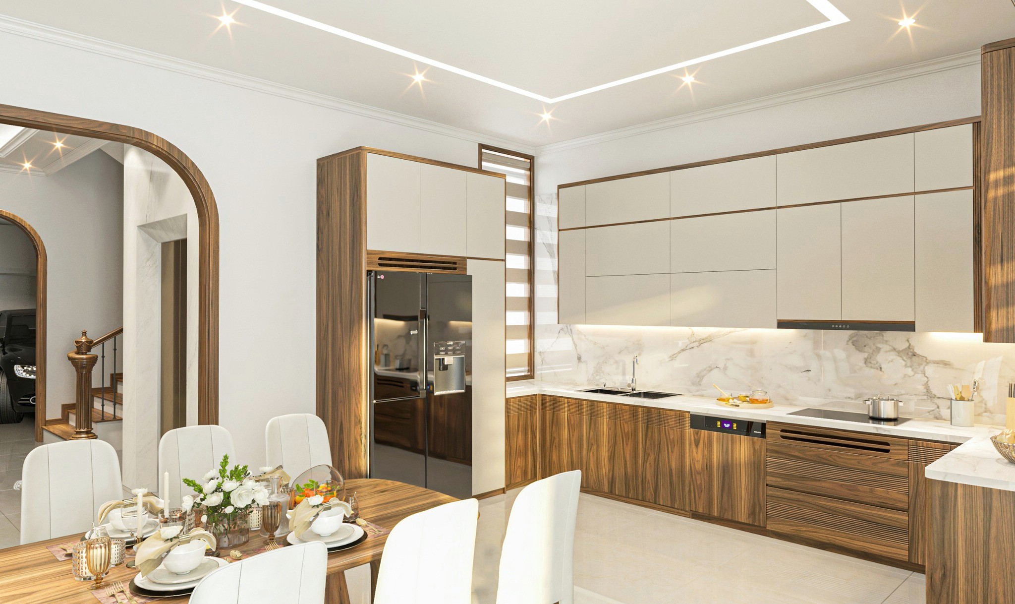 mẫu thiết kế tủ bếp đẹp hiện đại, tối ưu công năng