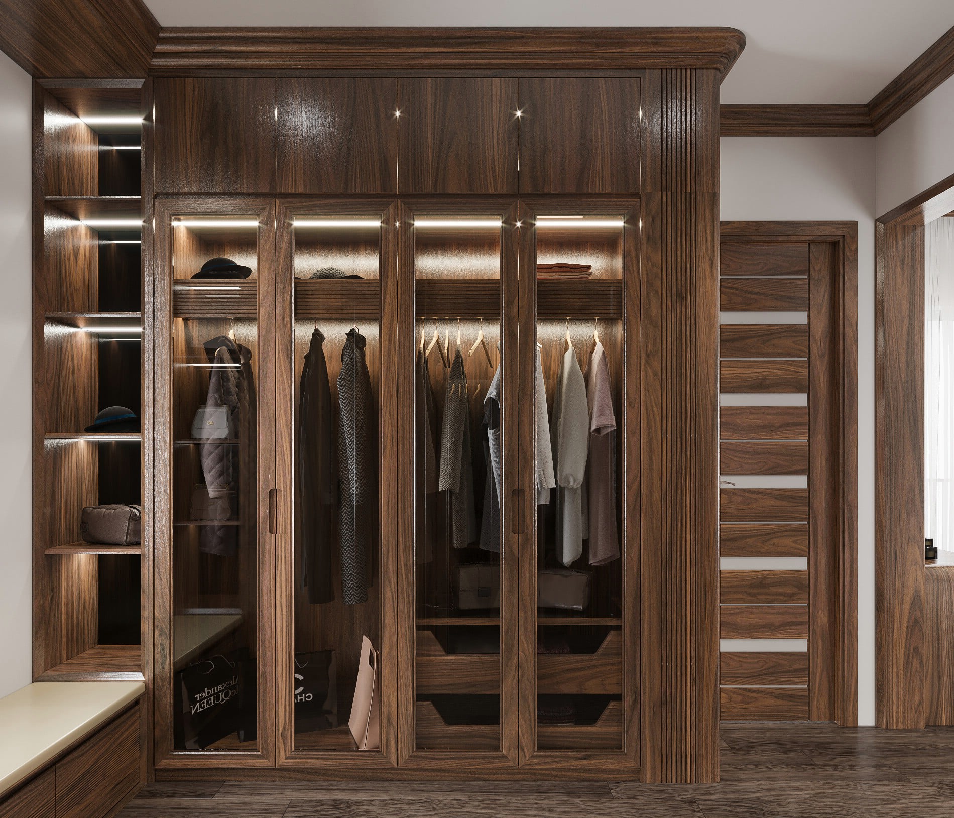 Mẫu thiết kế tủ quần áo đẹp chú trọng chi tiết và tỷ lệ