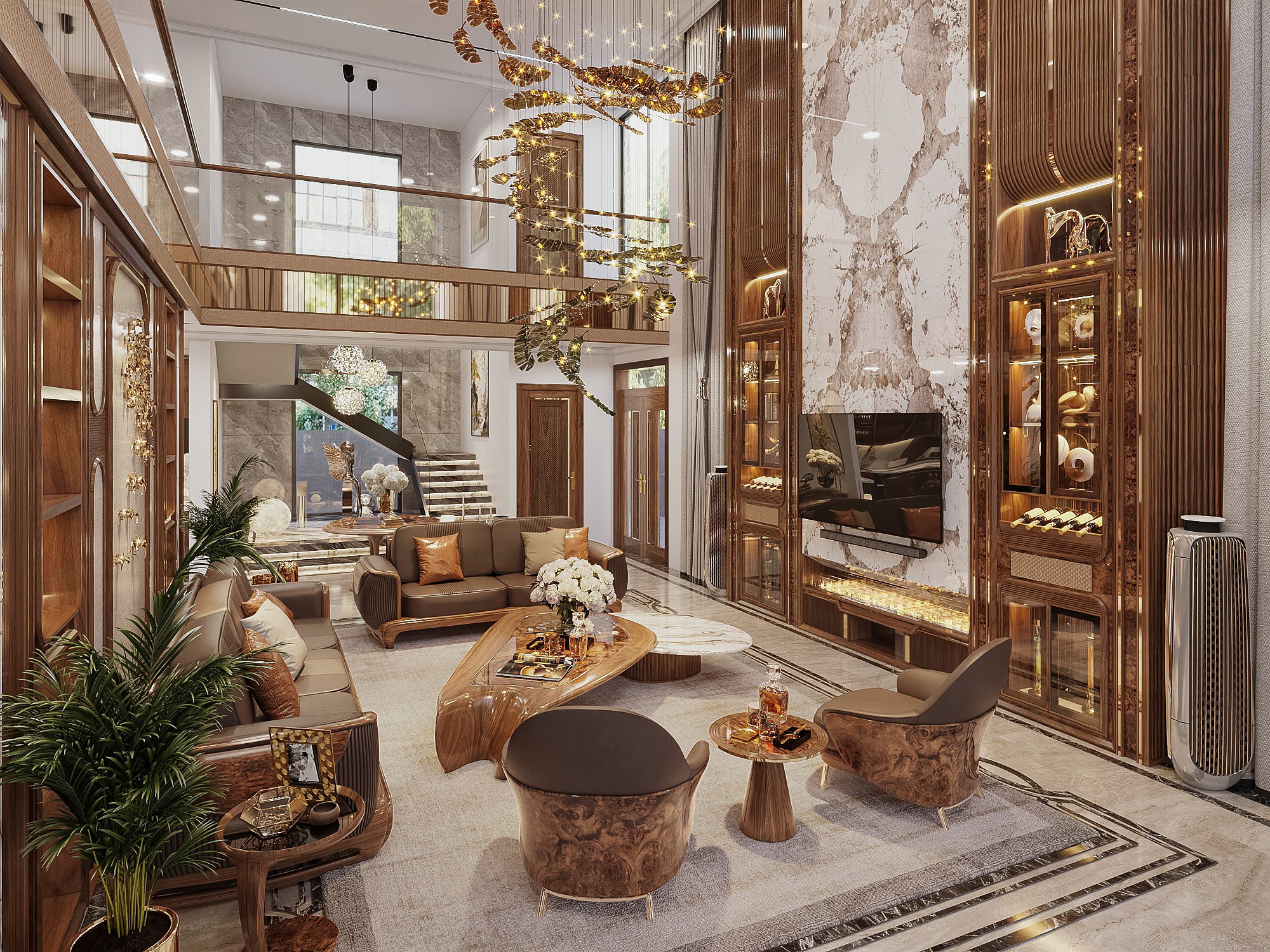 Nội thất gỗ óc chó cao cấp cho biệt thự và penthouse