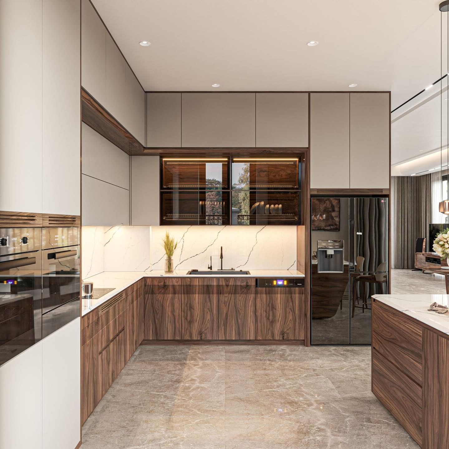 Nội thất nhà phố đẹp – không gian bếp sang trọng, tinh tế Nội thất nhà phố đẹp phong cách hiện đại