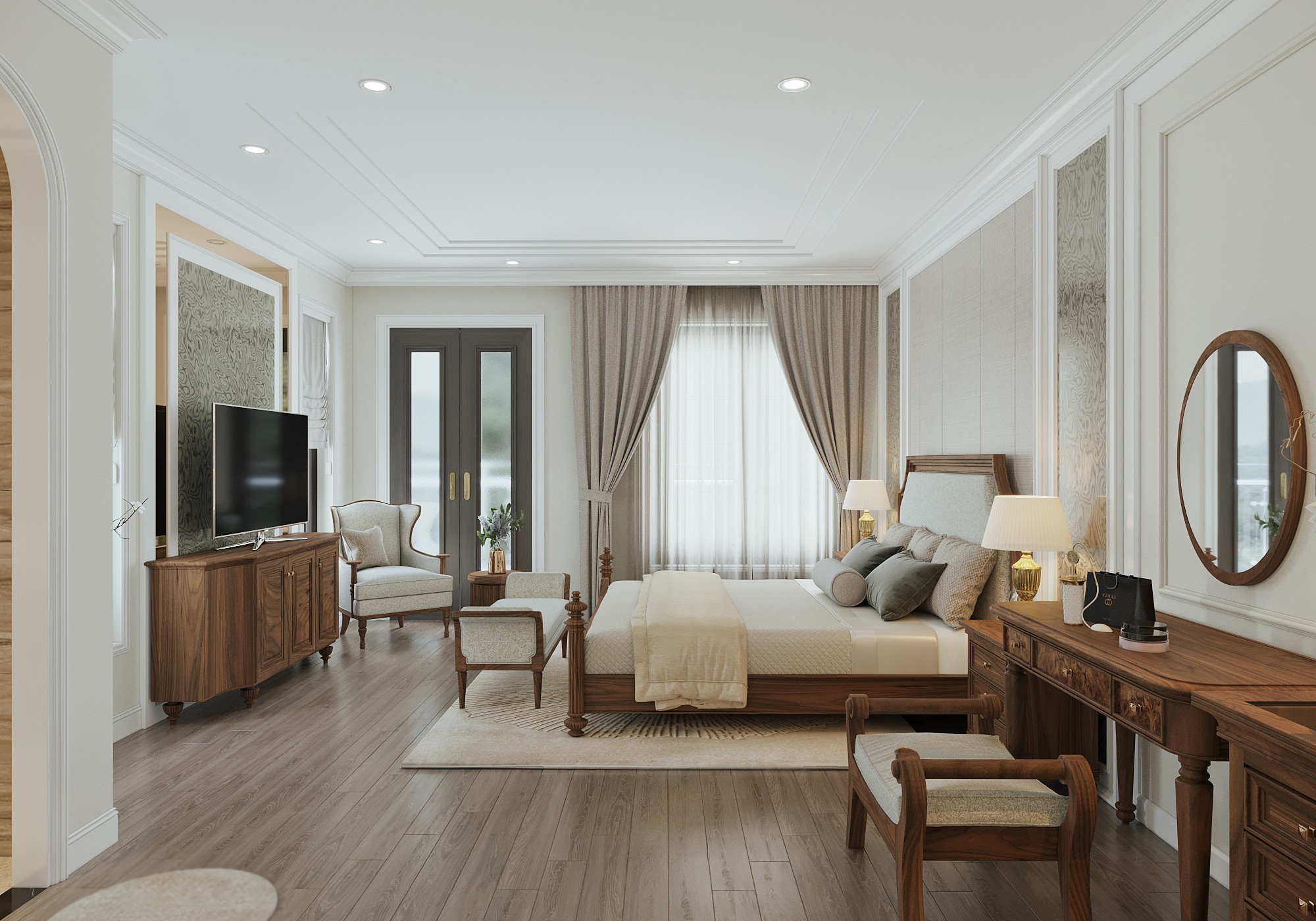 Nội thất nhà phố – Không gian sống tinh tế và tiện nghi Nội thất nhà phố phong cách Tân Cổ Điển sang trọng