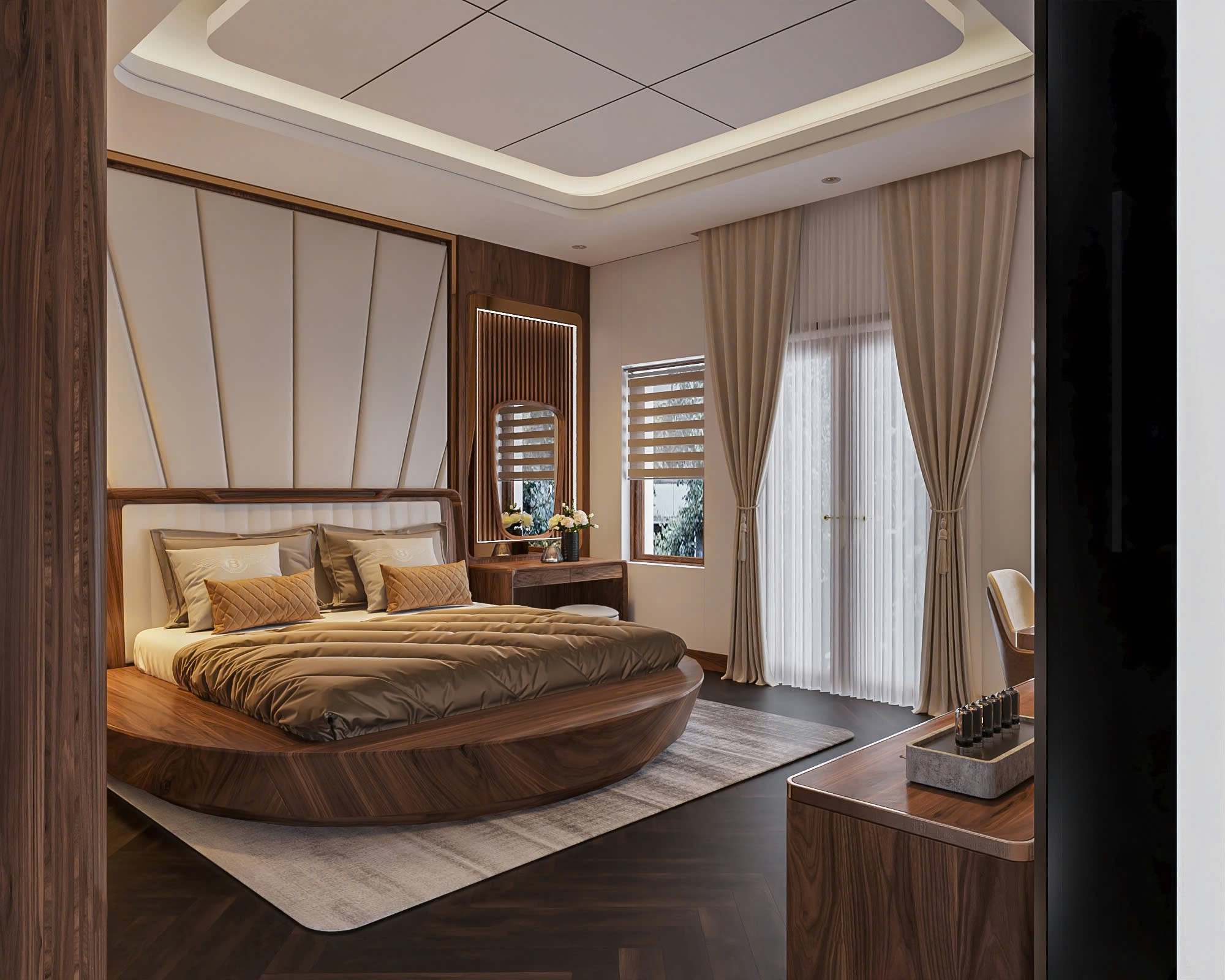 thiết kế giường ngủ hiện đại, sang trọng và tiện nghi