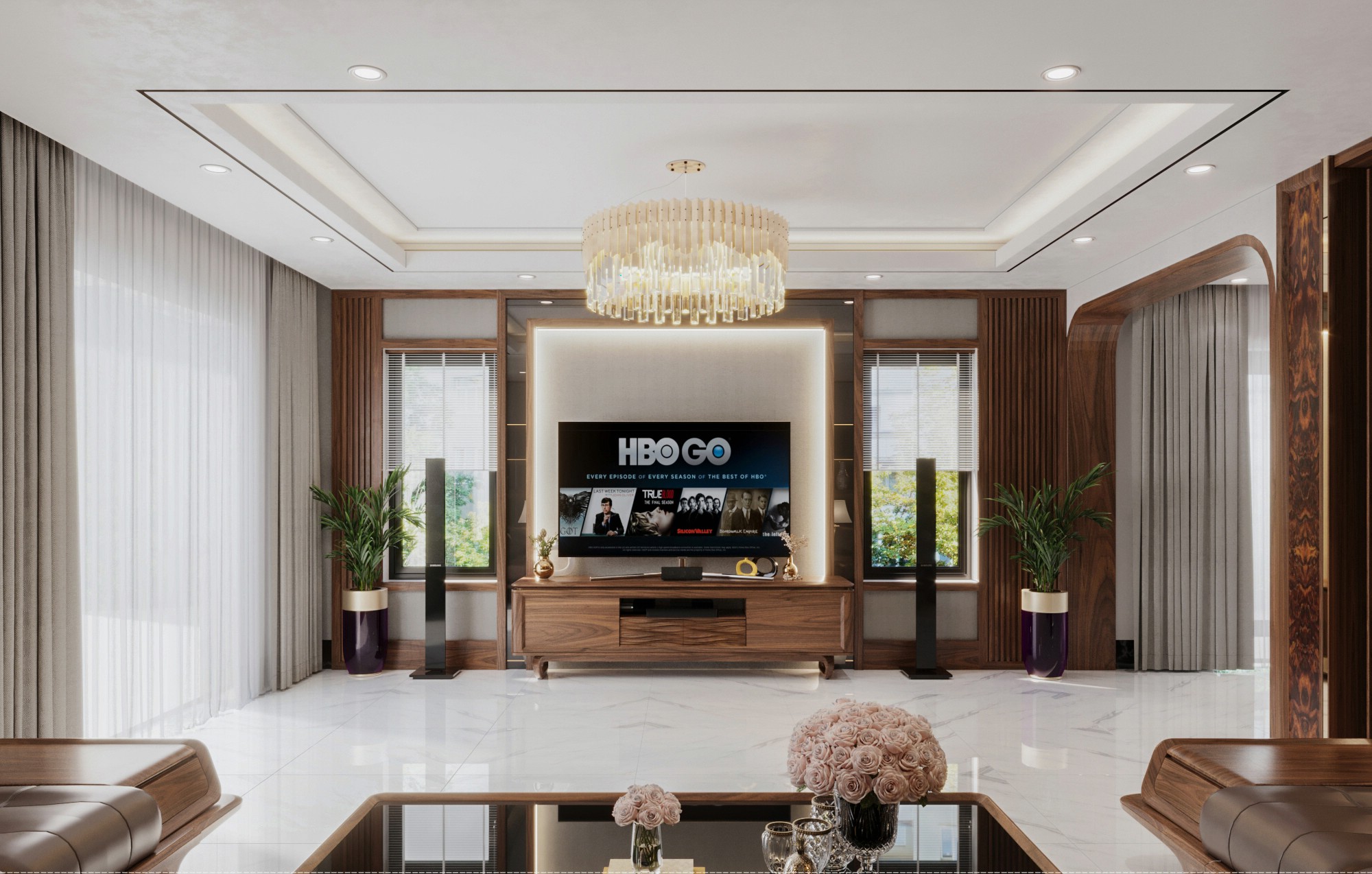 Thiết kế kệ tivi phòng khách gỗ sồi hiện đại màu nâu nhạt Thiết kế kệ tivi phòng khách gỗ sồi hiện đại màu nâu nhạt