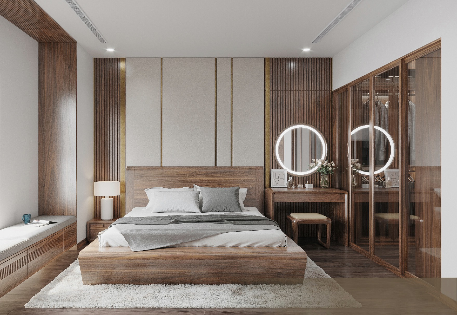 Thiết kế phòng ngủ cho vợ chồng mới cưới với phong cách trẻ trung, lãng mạn và tiện nghi