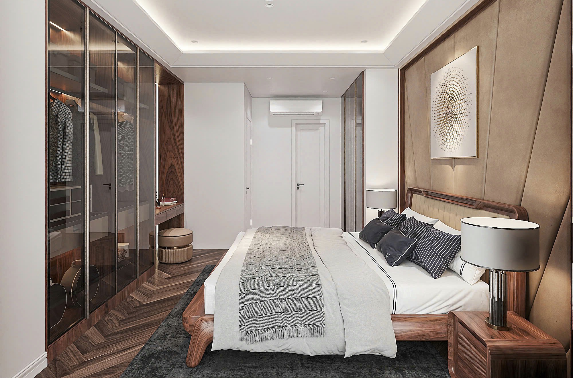 Thiết kế phòng ngủ dài 20m² hiện đại