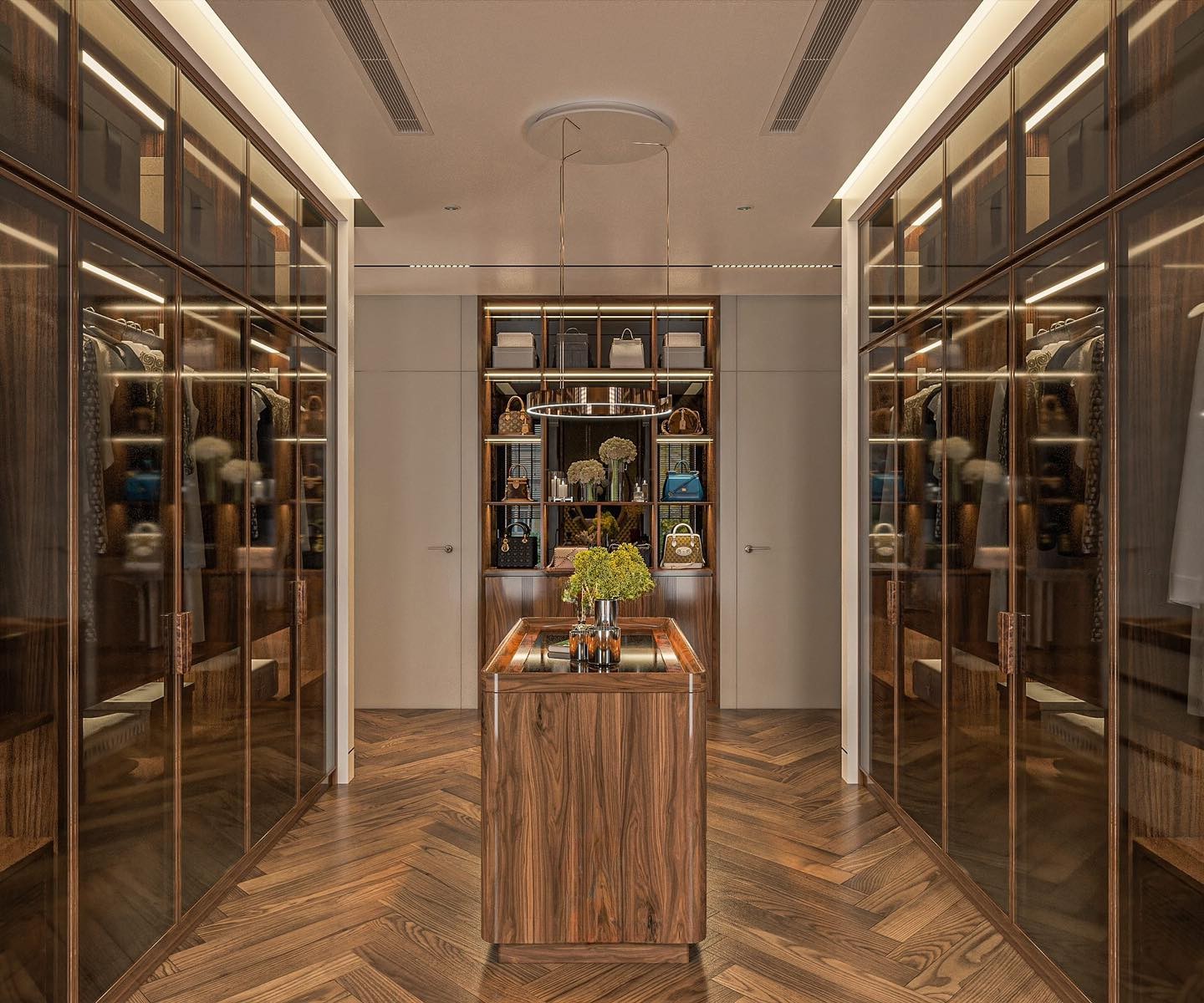 Thiết kế phòng thay đồ tủ quần áo gỗ tự nhiên