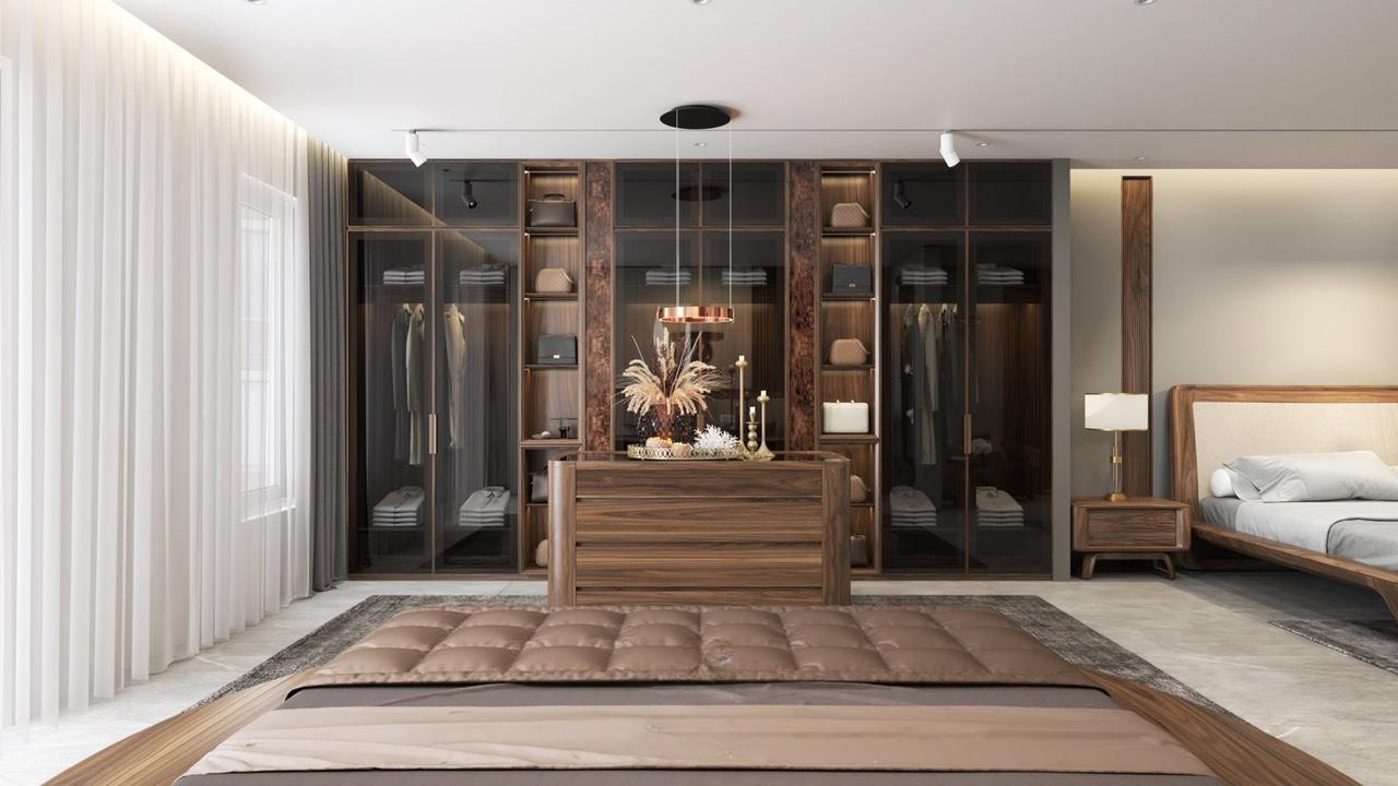 Mẫu tủ quần áo hiện đại đẹp chữ I cao kịch trần Mẫu tủ quần áo hiện đại đẹp chữ I cao kịch trần